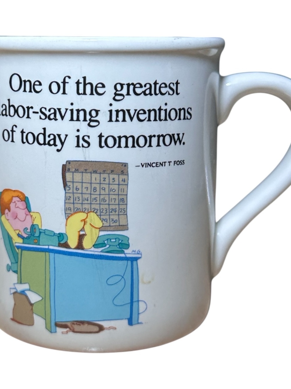White Ceramic Novelty Quote Coffee Mug - White
